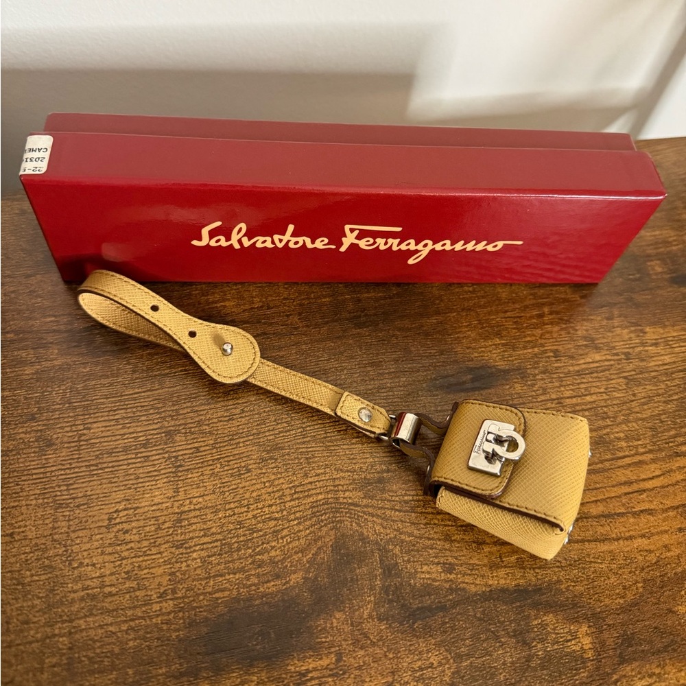 Salvatore Ferragamo Tan Leather Bagcharm